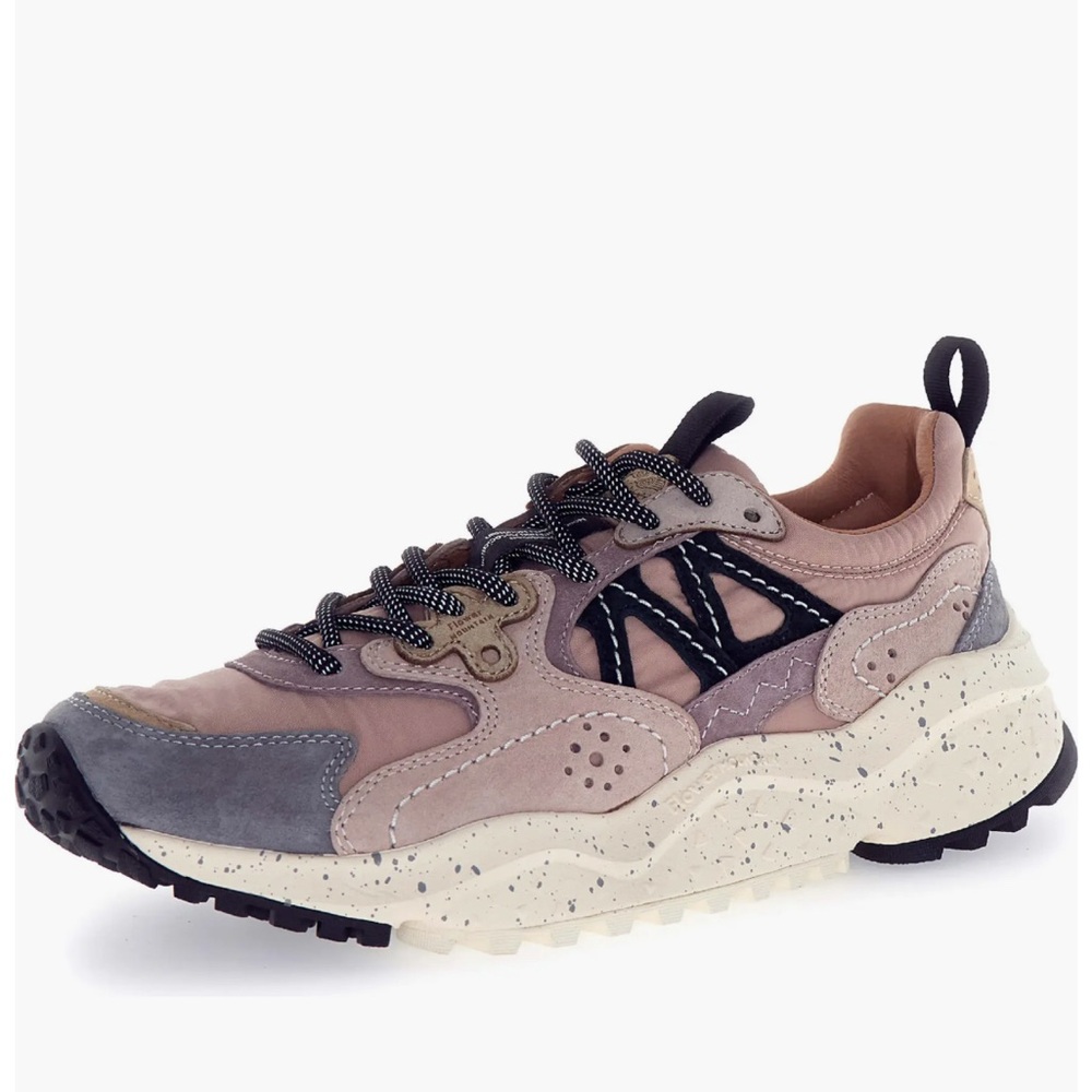 NWT Flower Mountain Solin Sneaker in Grey-Dove and Purple - Picture 2 of 16